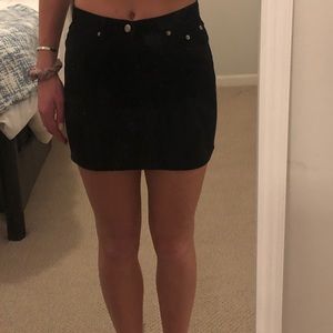 Black jean mini skirt